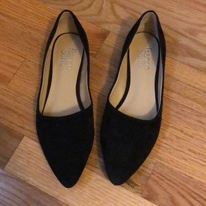 FRANCO SARTO sz 7.5 black velvet pointed toe flats- worn once